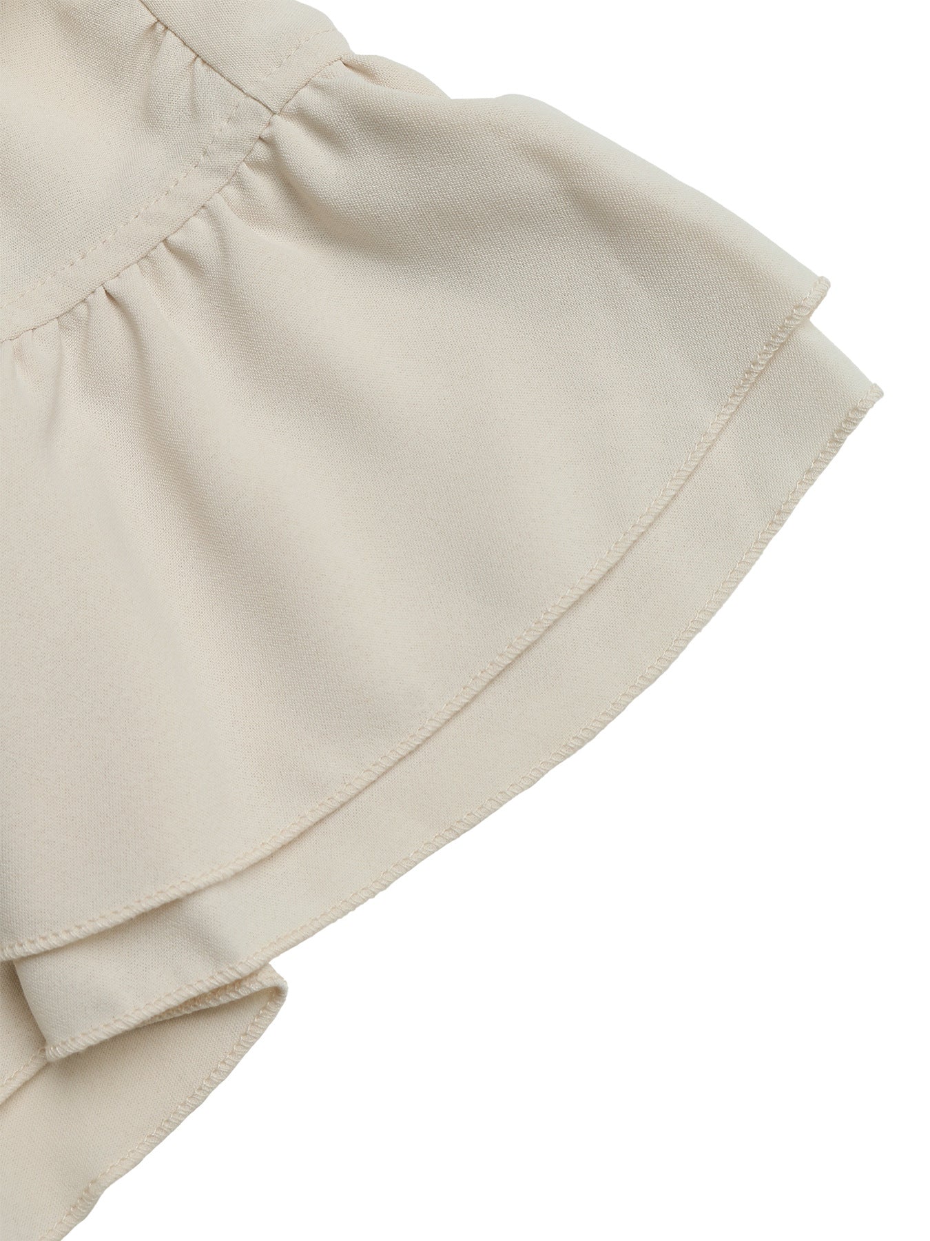 Ruffled Sleeve Casual Solid Color Shirt